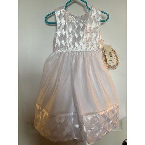 AMERICAN PRINCESS 3T   white multi tier lining flower girl dress NWT